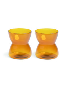 VERRE TOTEM AMBRE SET DE 2 