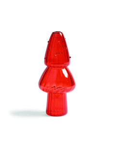 VASE MINI SAPIN EN VERRE ROUGE 