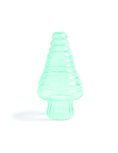 VASE MINI SAPIN EN VERRE BLEU 