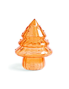 VASE MINI SAPIN EN VERRE ORANGE 